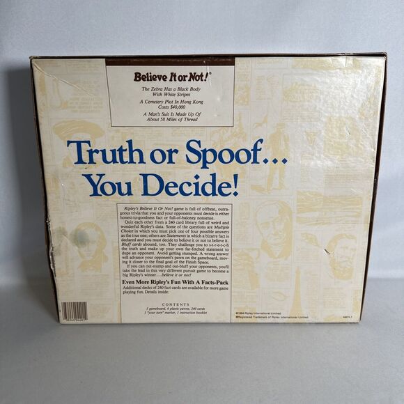 Vintage - Ripley’s Believe It Or Not - Milton Bradley 1984 Board Game - Complete - Picture 8 of 10